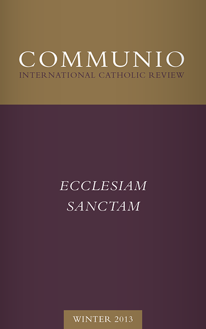Cover of Communio, Winter 2013, Vol. 40, No. 4