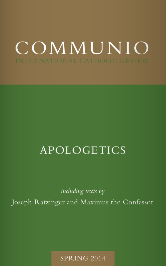 Cover of Communio, Spring 2014, Vol. 41, No. 1