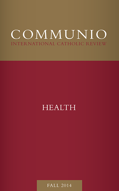 Cover of Communio, Fall 2014, Vol. 41, No. 3
