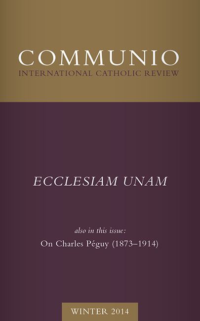 Cover of Communio, Winter 2014, Vol. 41, No. 4