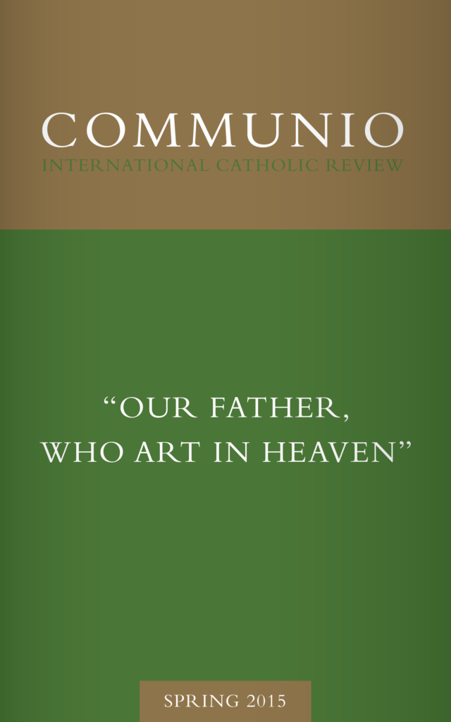 Cover of Communio, Spring 2015, Vol. 42, No. 1