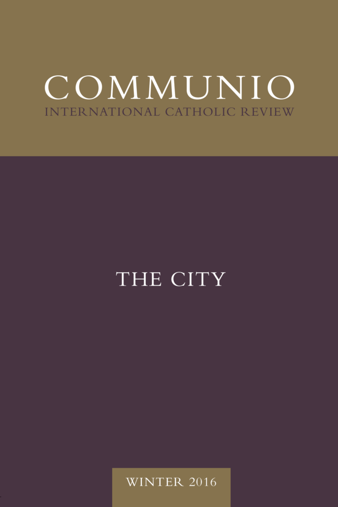 Cover of Communio, Winter 2016, Vol. 43, No. 4