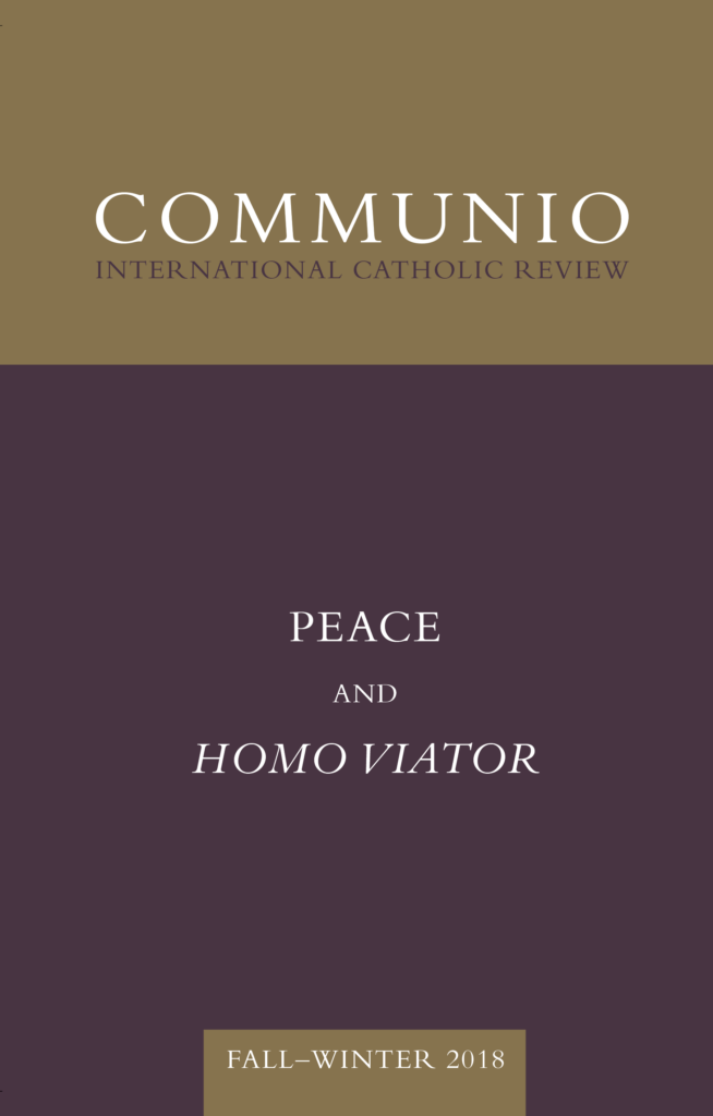 Cover of Communio, Fall-Winter 2018, Vol. 45, No. 3-4
