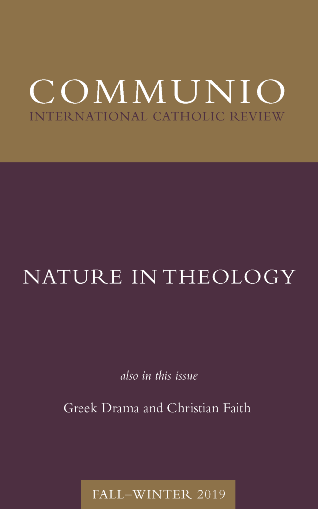 Cover of Communio, Fall-Winter 2019, Vol. 46, No. 3-4