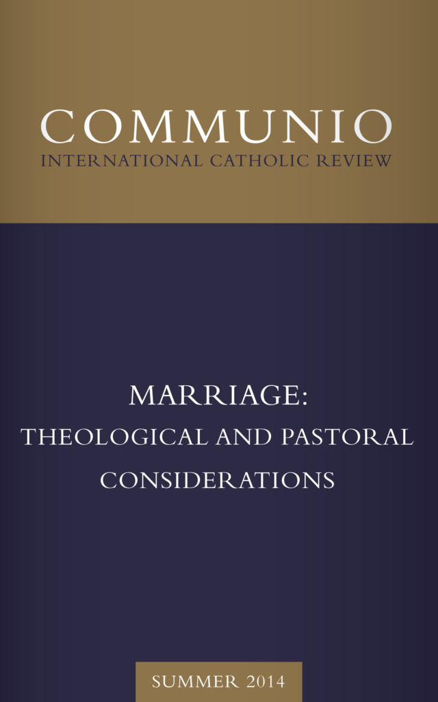 Cover of Communio, Summer 2014
