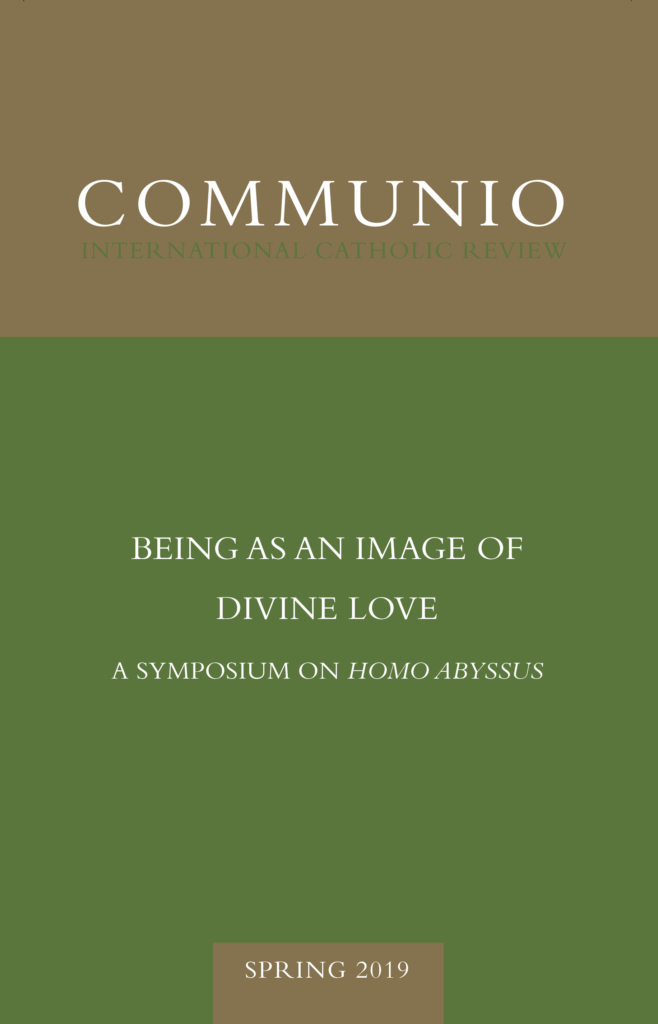 Cover of Communio, Spring 2019