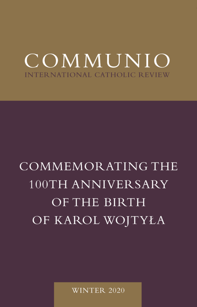 Cover of Communio, Winter 2020, Vol. 47, No. 4