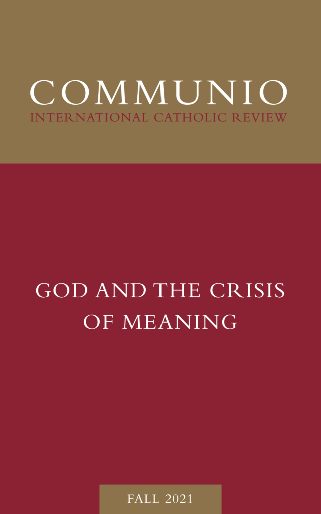 Cover of Communio, Fall 2021, Vol. 48, No. 3