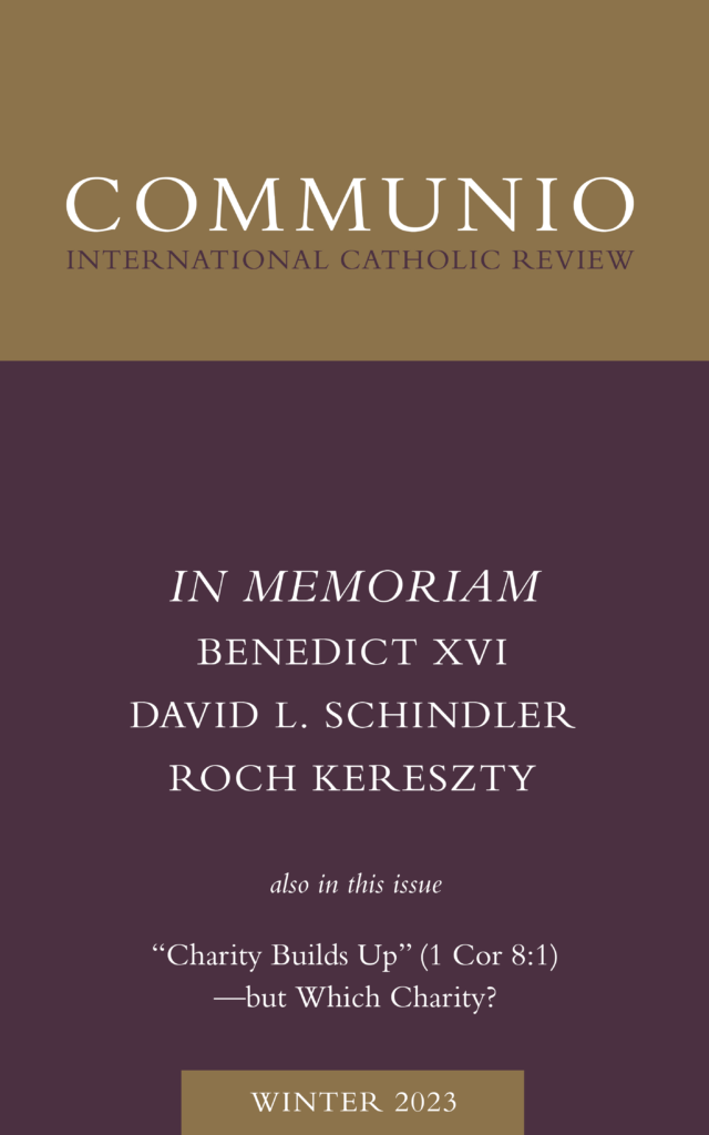 Cover of Communio, Winter 2023, Vol. 50, No. 4
