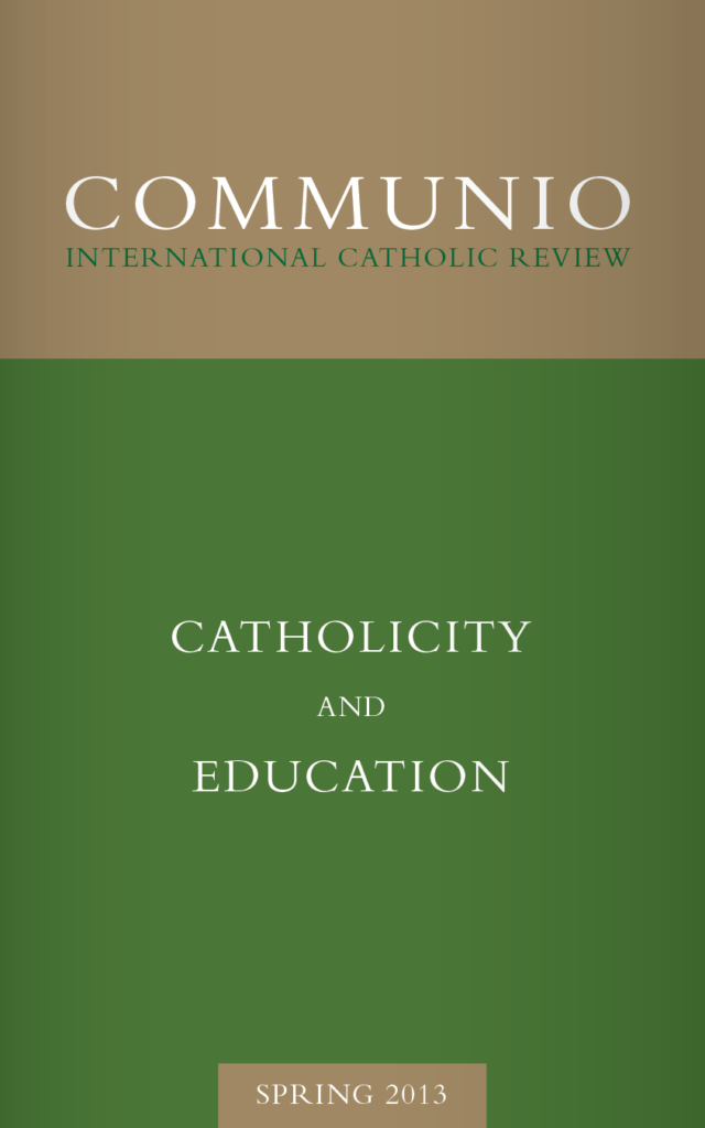 Cover of Communio, Spring 2013, Vol. 40, No. 1